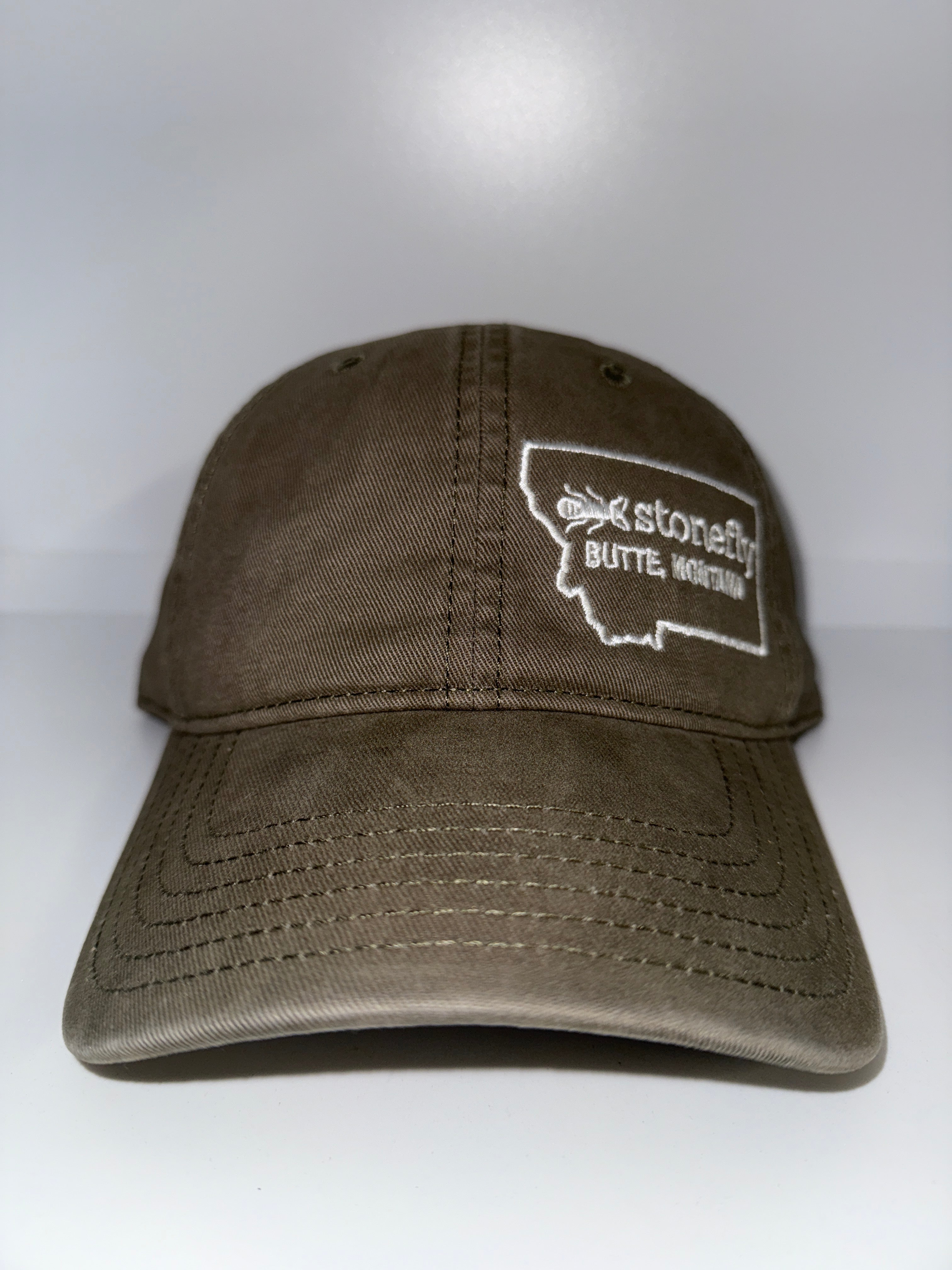 MT STATE OUTLINE STONEFLY LOGO HAT