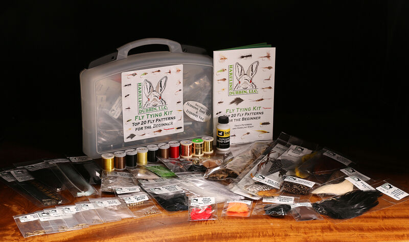 HARELINE FLY TYING MATERIAL KIT WITH ECONOMY TOOLS AND VISE