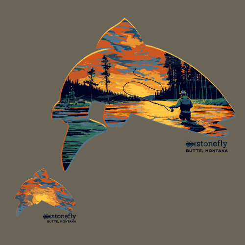 STATUTE TROUT/STONEFLY LOGO SHORT SLEEVE T SHIRT